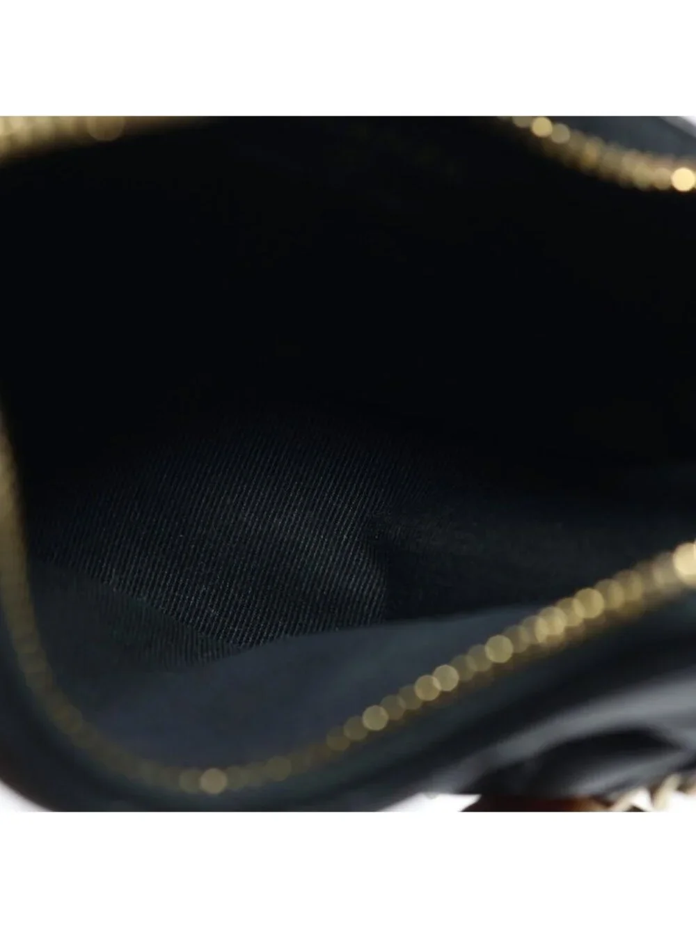 Chanel Quilted Hobo Back Chain Shoulder Mini Gold Lambskin Black
